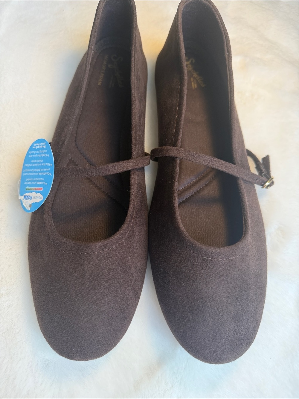 Seychelles Brown Faux Suede Mary Jane Flats with Buckle Strap Size 11